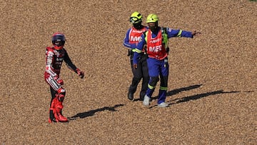 Márquez en el momento de su abandono en Tailandia.