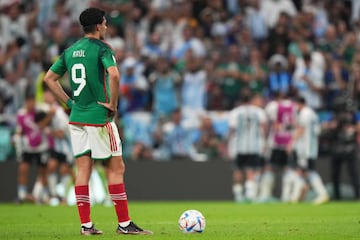 Raul Jimenez of Mexico during the FIFA World Cup Qatar 2022 match, Group C, between Argentina and Mexico played at Lusail Stadium on Nov 26, 2022 in Lusail, Qatar. (Photo by Bagu Blanco / Pressinphoto / Icon Sport) during the FIFA World Cup Qatar 2022 match, Group C, between Argentina and Mexico played at Lusail Stadium on Nov 26, 2022 in Lusail, Qatar. (Photo by Bagu Blanco / Pressinphoto / Icon Sport)