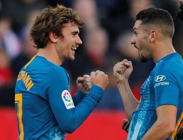 Antoine Griezmann celebra el gol 1-1 frente al Sevilla 
