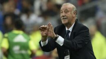Del Bosque, durante el partido.
