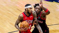 Brandon Ingram, durante el partido de la NBA que ga enfrentado a New Orleans Pelicans y Toronto Raptors