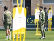 Marcelino en un entrenamiento con el Villarreal.