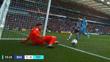 Lesión grave de Lloris tras errar en el primer gol del Brighton