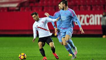 El único gol del encuentro lo anotó el centrocampista del filial sevillista al borde del descanso. Mientras, los de Terrazas ya son últimos en la clasificación de la Liga 1,2,3.