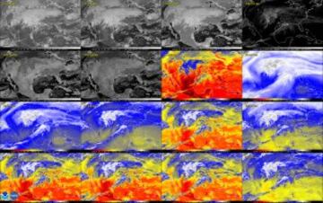 El satélite cuenta con 16 canales (de ahí su nombre) capaces de distinguir diferentes elementos dentro de la atmósfera: nubes, huelo, vapor de agua o hasta ceniza volcánica.