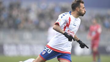 Aitor Garc&iacute;a, jugador del Rayo Majadahonda durante un partido ante el Deportivo.