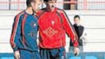 Ziganda y Delporte, ayer.