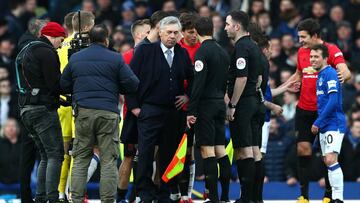 Ancelotti hit with FA misconduct charge after Man Utd red card