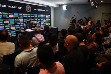 Reporters from around the world gathered for Lionel Messi's first press conference with Inter Miami earlier this month.