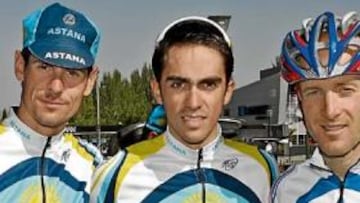<b>MUCHO POTENCIAL. </b>Andreas Klöden, Alberto Contador y Levi Leipheimer, en las filas del Astaná.