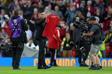 Casemiro, en su primer día en Old Trafford.