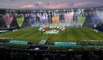 Ceremonia de apertura de la Euro 2020 en el estadio Olí­mpico de Roma.