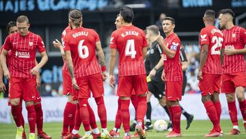 El once inicial del Sevilla.