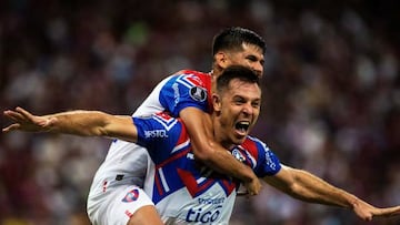 Cerro Porteño's Argentine forward Diego Churin celebrates after scoring against Fortaleza during the Copa Libertadores third round first leg football match between Brazil's Fortaleza and Paraguay's Cerro Porteño, at the Arena Castelao stadium, in Fortaleza, Brazil, on March 9, 2023. (Photo by Thiago Gadelha / AFP) (Photo by THIAGO GADELHA/AFP via Getty Images)