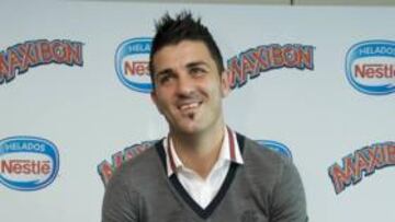 <b>PUBLICIDAD. </b>Villa, ayer, en un acto de una marca de helados.