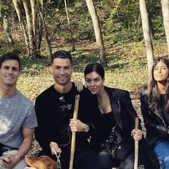 Cristiano, en el campo tras perderse el último partido de la Juventus