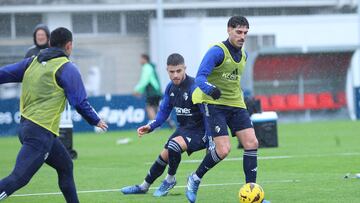 Nacho Vidal e Iker Muñoz durante el entrenamiento.