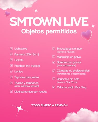Ni paraguas, ni mochilas: los objetos prohibidos con los que no te dejarán acceder al SMTOWN México 2025