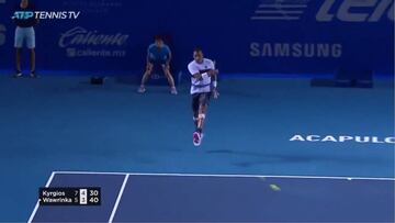 Kyrgios también es esto: la cámara no pudo seguir la bola