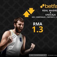 Real Madrid vs. Unicaja (partido 2): horario, dónde ver, pronósticos, estadísticas y cuadro