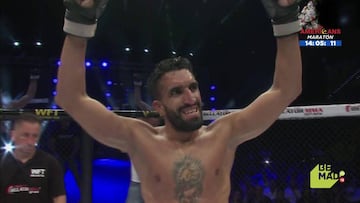 Aridane Romero celebra su victoria en el torneo Road to Bellator España.