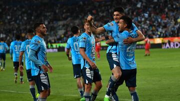   Nicolas Ibanez celebrates his goal 2-1 of Pachuca  during the game Pachuca vs Toluca, corresponding to second leg of the great final of the Torneo Apertura 2022 of the Liga BBVA MX, at Hidalgo Stadium, on October 30, 2022.

<br><br>

Nicolas Ibanez celebra su gol 2-1 de Pachuca durante el partido Pachuca vs Toluca, correspondiente a la vuelta de la gran final del Torneo Apertura 2022 de la Liga BBVA MX, en el Estadio Hidalgo, el 30 de octubre de 2022.