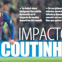 Messi y Coutinho, estrellas en la prensa de Barcelona
