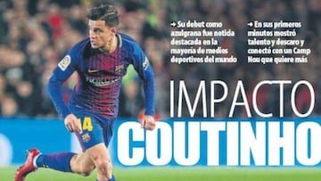 Messi y Coutinho, estrellas en la prensa de Barcelona
