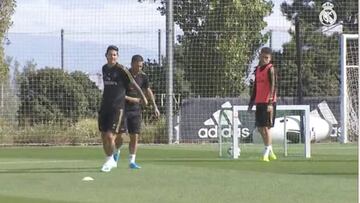 Hazard y James entrenando ya con el grupo