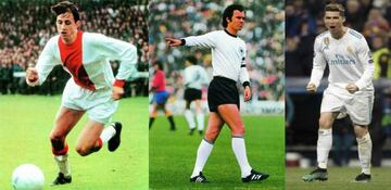 Cruyff, Beckenbauer y Cristiano.