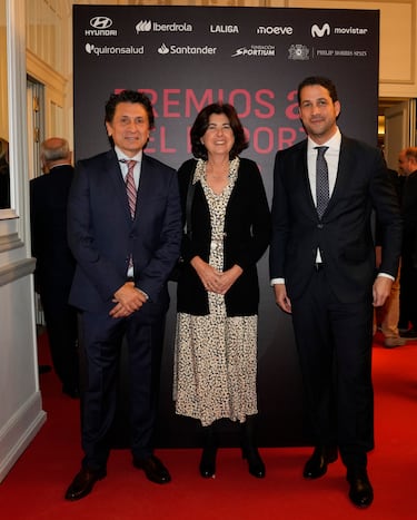 José Félix Díaz; Director Editoral de AS, Victoria Montiel; Consejera de AS y Aloysio Araujo; Director General de Deportes de Prisa Media.