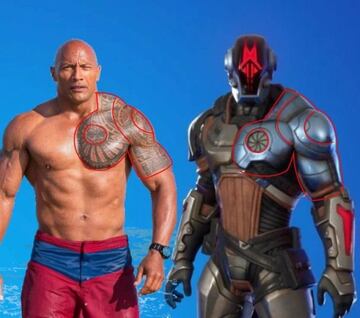 Los tatuajes de The Rock coinciden con parte de la armadura de La Fundación
