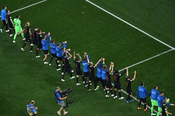 Los croatas celebraron la victoria.