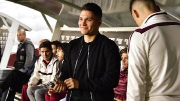 Juan Fernando Quintero celebra la victoria de River Plate ante Godoy Cruz.