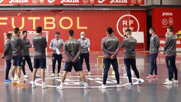 Selecci&oacute;n espa&ntilde;ola de f&uacute;tbol sala, durante su concentraci&oacute;n en Las Rozas.