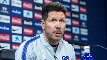 GRAF4763. MAJADAHONDA (C.A. MADRID), 23/11/2018.- El entrenador argentino del Atl&eacute;tico de Madrid, Diego Pablo &quot;Cholo&quot; Simeone, durante la rueda de prensa previa al entrenamiento del equipo en la Ciudad Deportiva Wanda en Majadahonda. EFE 