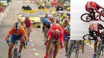 <B>¡Qué justito!</b> Incluso en la foto finish parece ganar Ángel Edo (abajo). Pero los jueces, midieron, miraron y remiraron y dieron por vencedor al italiano Fabio Sacchi, por dos míseros milímetros, tres centésimas.
