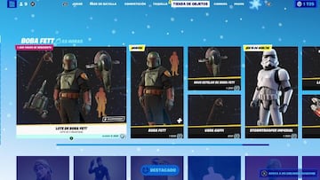 Todos los objetos de Boba Fett se encuentran en la sección "Boba Fett" de la tienda de Fortnite