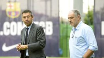 El presidente del Barcelona, Bartomeu, y el director deportivo, Zubizarreta.