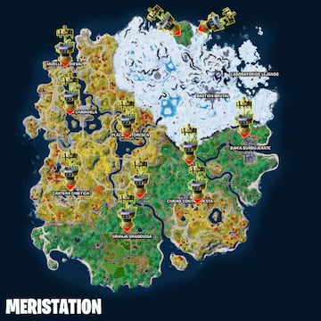 Todas las ubicaciones de Bancos de Mejoras de la Temporada 1 de Fortnite Capítulo 4