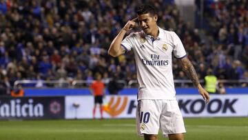 James Rodr&iacute;guez, volante colombiano que lleva 6 goles en la Liga de Espa&ntilde;a.