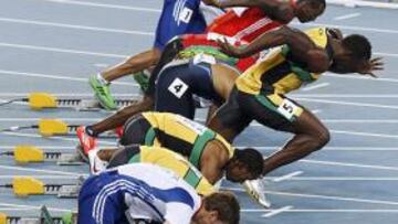 Descalifican a Bolt en 100 metros lisos y gana Blake