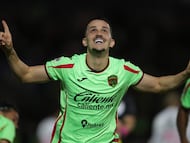 Guilherme Castilho celebrates his goal 3-1 of Juarez during the 15th round match between FC Juarez and Puebla as part of the Liga BBVA MX, Torneo Apertura 2025 at Olimpico Benito Juarez Stadium, on October 24, 2025 in Ciudad Juarez, Chihuahua, Mexico.