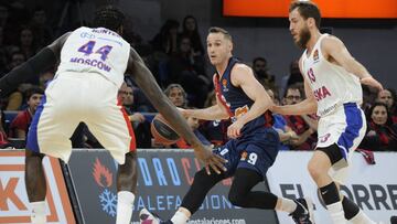 24Ð4-2019, VITORIA
BALONCESTO, EUROLEAGUE, Tercer partido de cuartos de final: BASKONIA-CSKA de MOSCU
huertas defendido por sergio rodriguez
FOTO: L. RICO