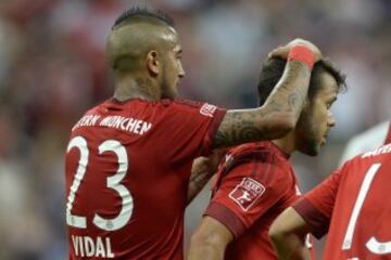 Arturo Vidal sumó su primer partido como titular en Bayern Munich. Jugó ante Milan en la Copa Audi.