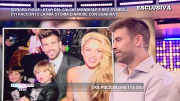 Gerard Piqué hablando de Shakira en el programa italiano Pomeriggio Cinque, de Mediaset Italia.