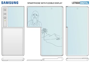 Samsung patenta un móvil con forma de ’L’ invertida, ¿un nuevo modelo flexible?