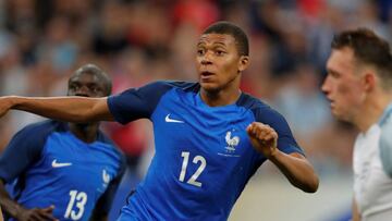 Kylian Mbapp&eacute; en el amistoso disputado con Francia. 