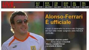 <strong>CENTRA LA ATENCIÓN.</strong> El fichaje de Alonso centra la atención de todos los medios digitales.