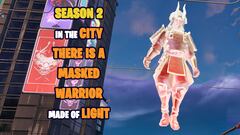 In the city, there is a masked warrior made of light: how to complete the Fortnite quest